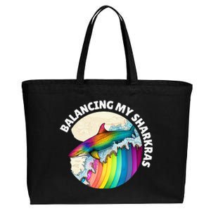 Balancing my Sharkras Spiritual Chakra Chakras Shark Cotton Canvas Jumbo Tote