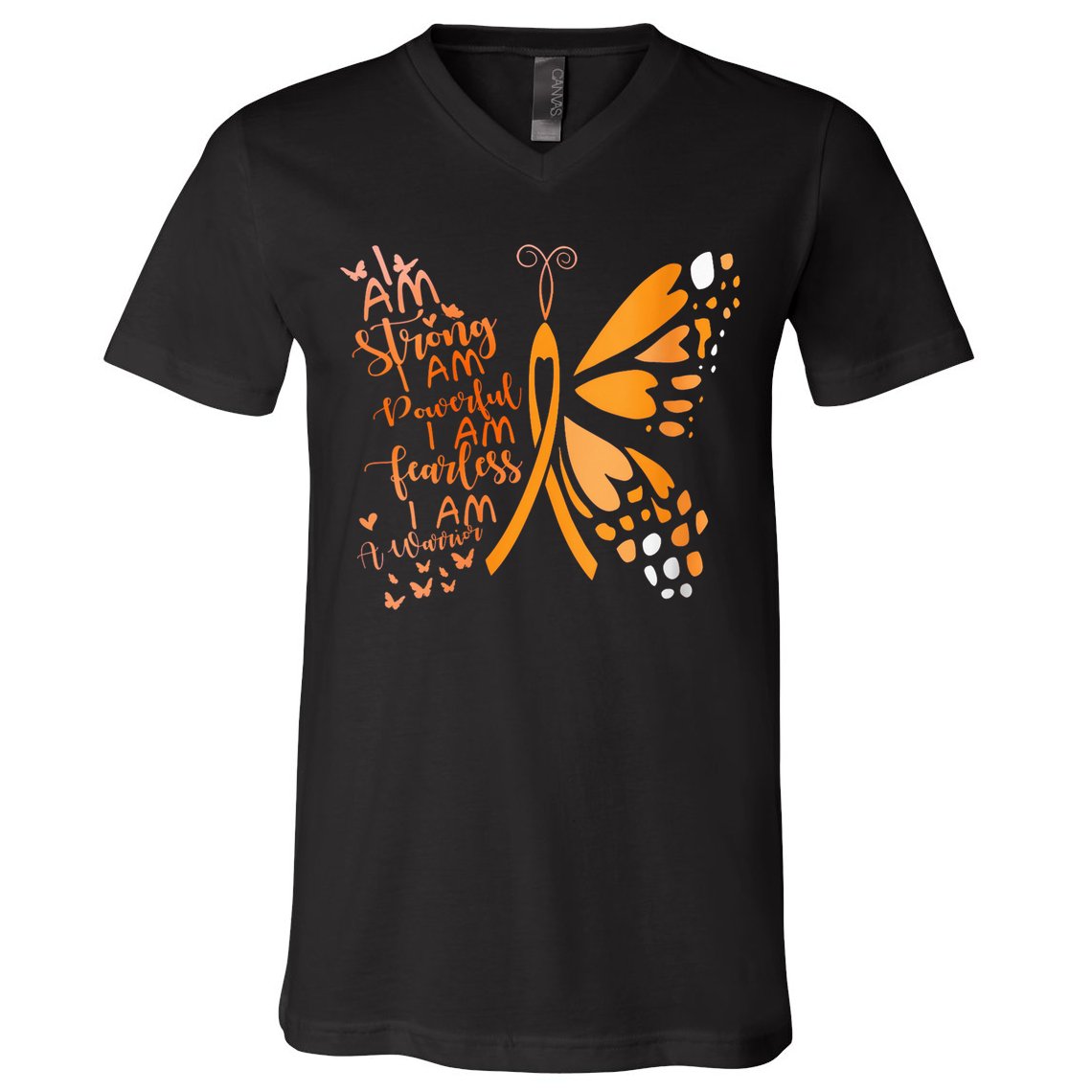 Butterfly Multiple Sclerosis Awareness V-Neck T-Shirt