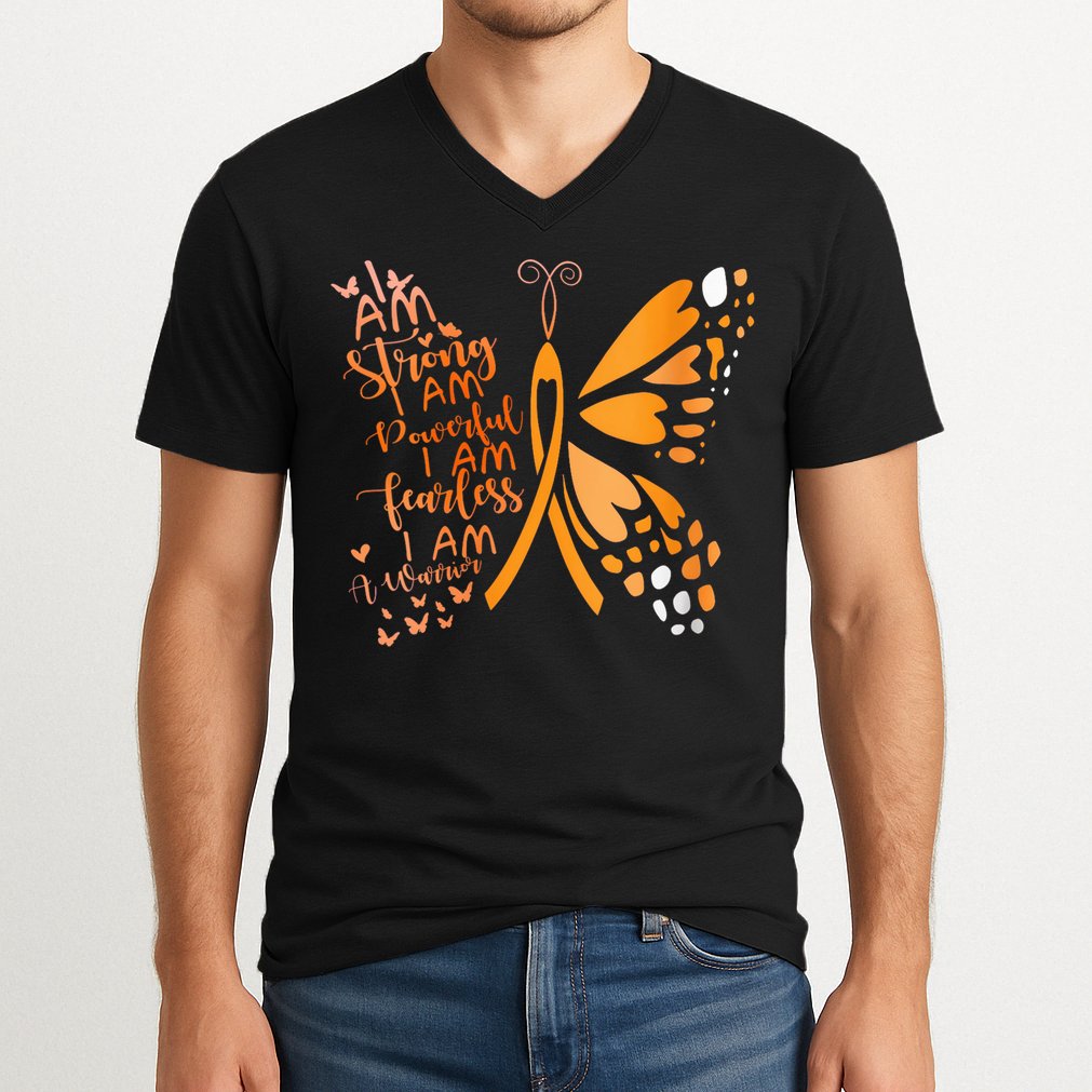 Butterfly Multiple Sclerosis Awareness V-Neck T-Shirt