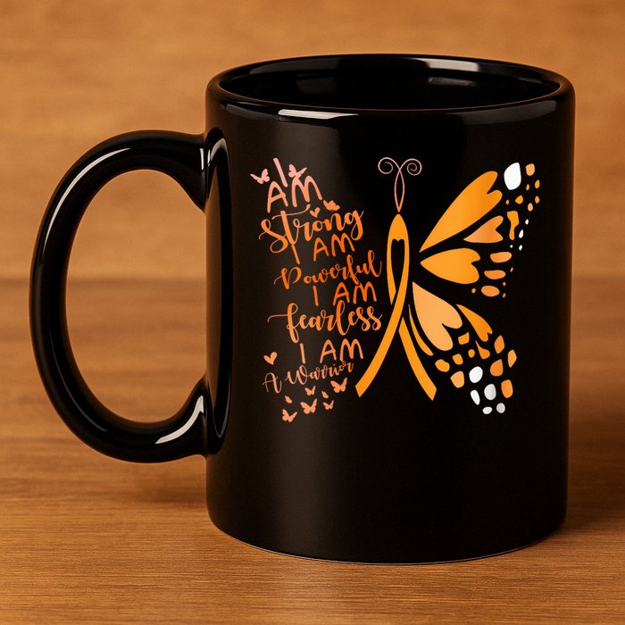 Butterfly Multiple Sclerosis Awareness 11oz C Handle Ceramic Mug