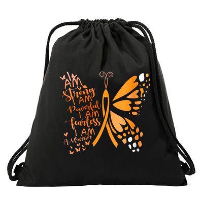 Butterfly Multiple Sclerosis Awareness Drawstring Bag