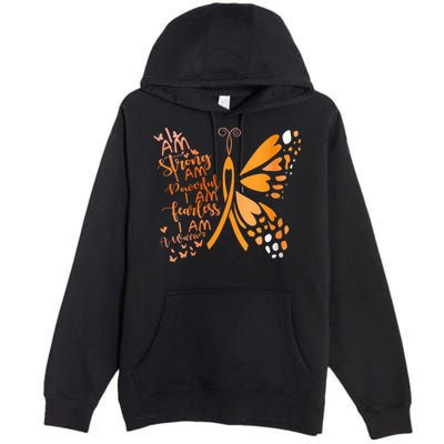 Butterfly Multiple Sclerosis Awareness Premium Pullover Hoodie