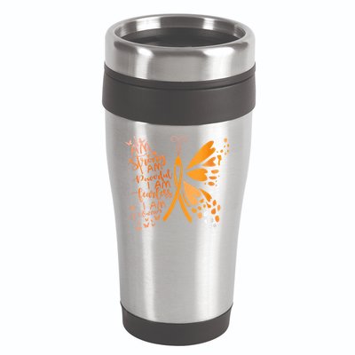 Butterfly Multiple Sclerosis Awareness 16oz Travel Tumbler