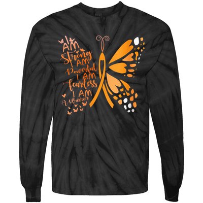 Butterfly Multiple Sclerosis Awareness Tie-Dye Long Sleeve Shirt