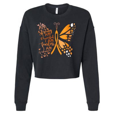 Butterfly Multiple Sclerosis Awareness Cropped Pullover Crew