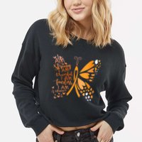 Butterfly Multiple Sclerosis Awareness Cropped Pullover Crew
