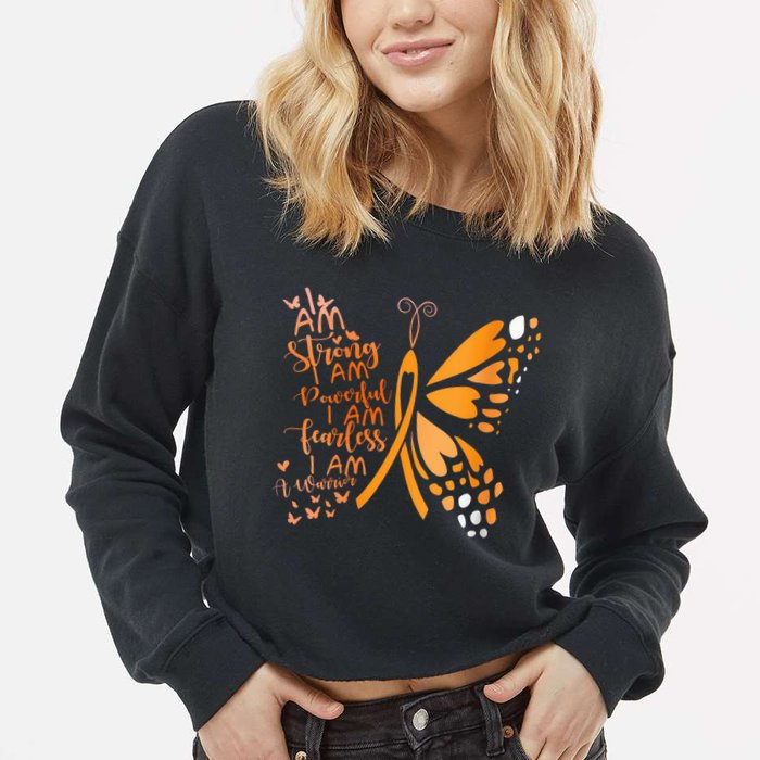 Butterfly Multiple Sclerosis Awareness Cropped Pullover Crew