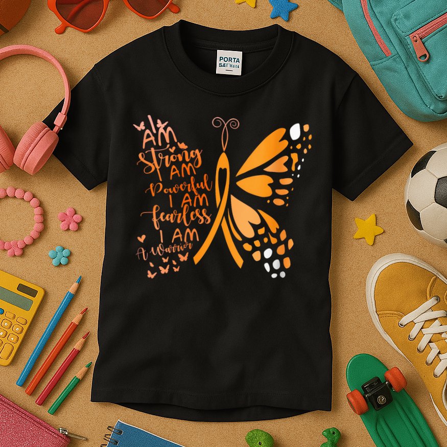 Butterfly Multiple Sclerosis Awareness Kids T-Shirt
