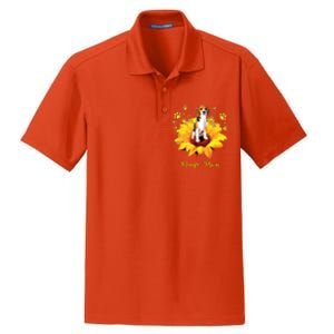 Beagle Mom Sunflower With Dog Paw Mothers Day Dry Zone Grid Polo