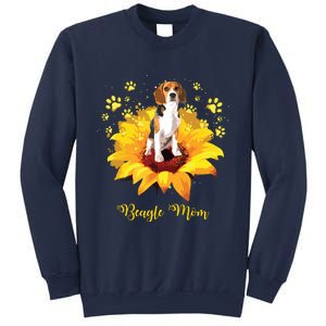 Beagle Mom Sunflower With Dog Paw Mothers Day Sweatshirt