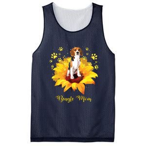 Beagle Mom Sunflower With Dog Paw Mothers Day Mesh Reversible Basketball Jersey Tank