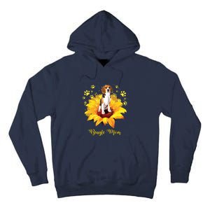 Beagle Mom Sunflower With Dog Paw Mothers Day Tall Hoodie