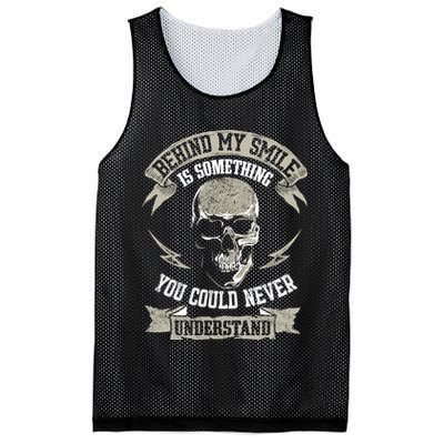 Behind My Smile Is Something You Could Never Understand Mesh Reversible Basketball Jersey Tank