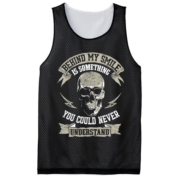 Behind My Smile Is Something You Could Never Understand Mesh Reversible Basketball Jersey Tank