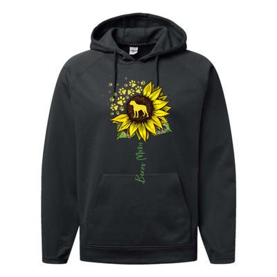 Boxer Mom Sunflower Boxer Dog Gifts Dog Mom Mama Performance Fleece Hoodie