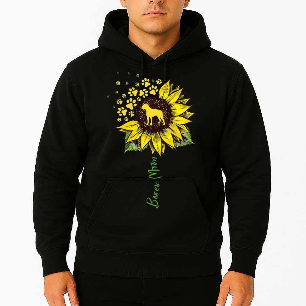 Boxer Mom Sunflower Boxer Dog Gifts Dog Mom Mama Hoodie