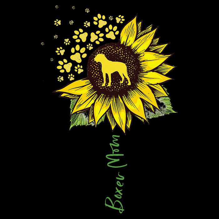 Boxer Mom Sunflower Boxer Dog Gifts Dog Mom Mama Hoodie