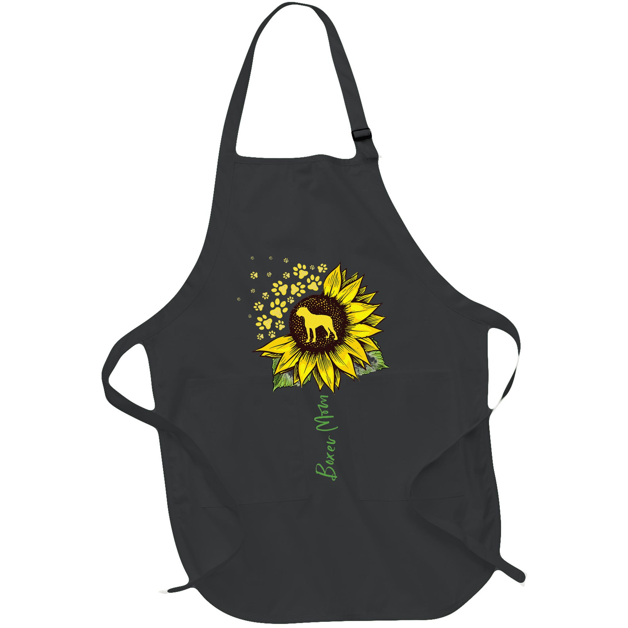 Boxer Mom Sunflower Boxer Dog Gifts Dog Mom Mama Apron