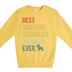 Best Miniature Schnauzer Grandpa Ever Dog Lover Fathers Day Premium Crewneck Sweatshirt