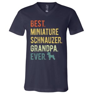 Best Miniature Schnauzer Grandpa Ever Dog Lover Fathers Day V-Neck T-Shirt