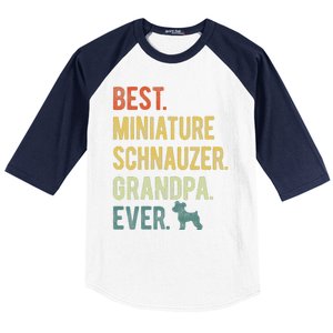 Best Miniature Schnauzer Grandpa Ever Dog Lover Fathers Day Baseball Sleeve Shirt