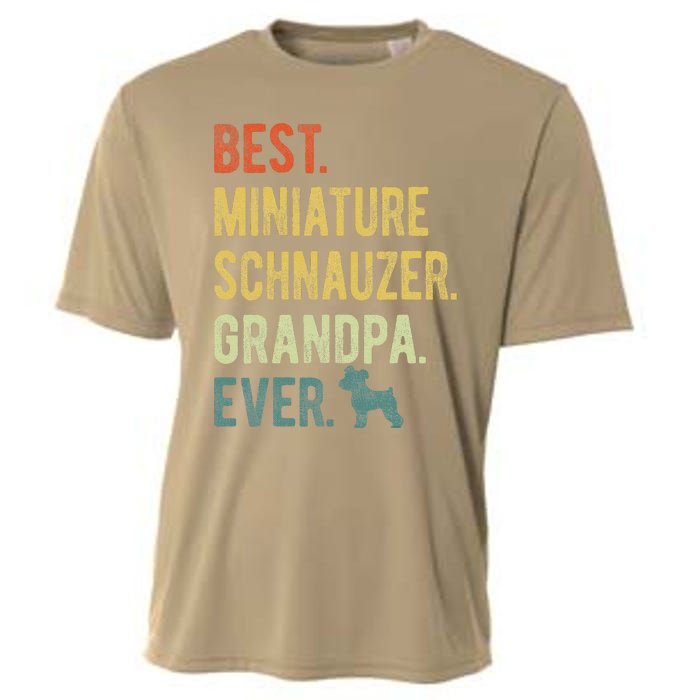 Best Miniature Schnauzer Grandpa Ever Dog Lover Fathers Day Cooling Performance Crew T-Shirt