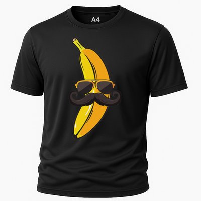 Banana Mustache Sunglasses Face Funny Fruit Cool Banana Performance Shirt
