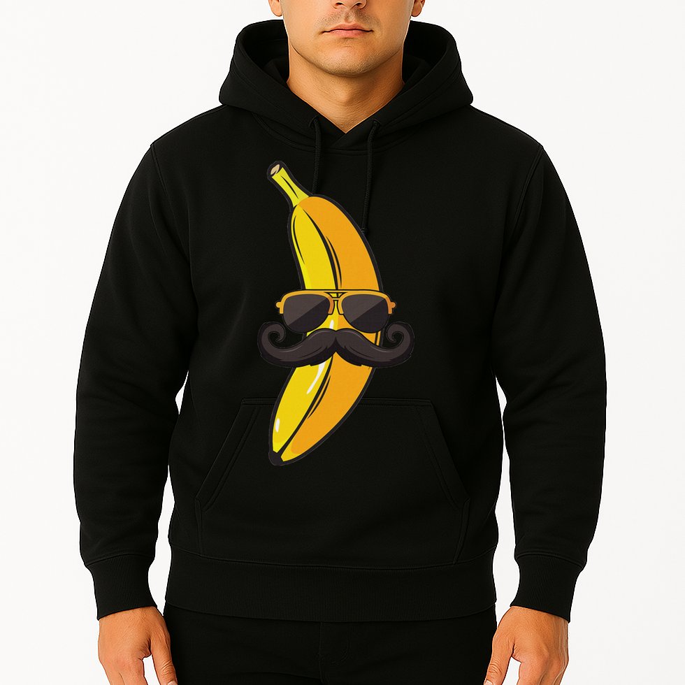 Banana Mustache Sunglasses Face Funny Fruit Cool Banana Hoodie
