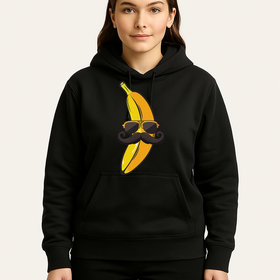 Banana Mustache Sunglasses Face Funny Fruit Cool Banana Hoodie