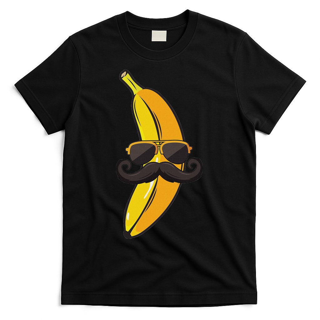 Banana Mustache Sunglasses Face Funny Fruit Cool Banana T-Shirt