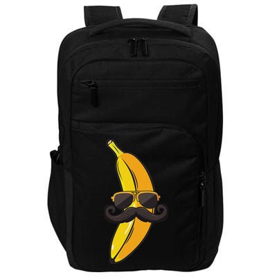 Banana Mustache Sunglasses Face Funny Fruit Cool Banana Impact Tech Backpack