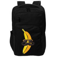 Banana Mustache Sunglasses Face Funny Fruit Cool Banana Impact Tech Backpack