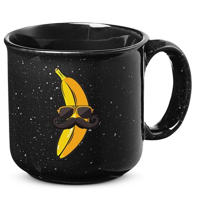 Banana Mustache Sunglasses Face Funny Fruit Cool Banana 15oz Campfire Ceramic Mug