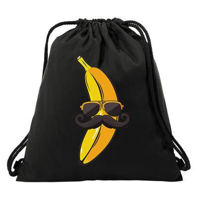 Banana Mustache Sunglasses Face Funny Fruit Cool Banana Drawstring Bag