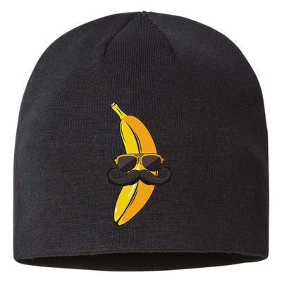 Banana Mustache Sunglasses Face Funny Fruit Cool Banana Sustainable Beanie