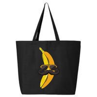 Banana Mustache Sunglasses Face Funny Fruit Cool Banana 25L Jumbo Tote