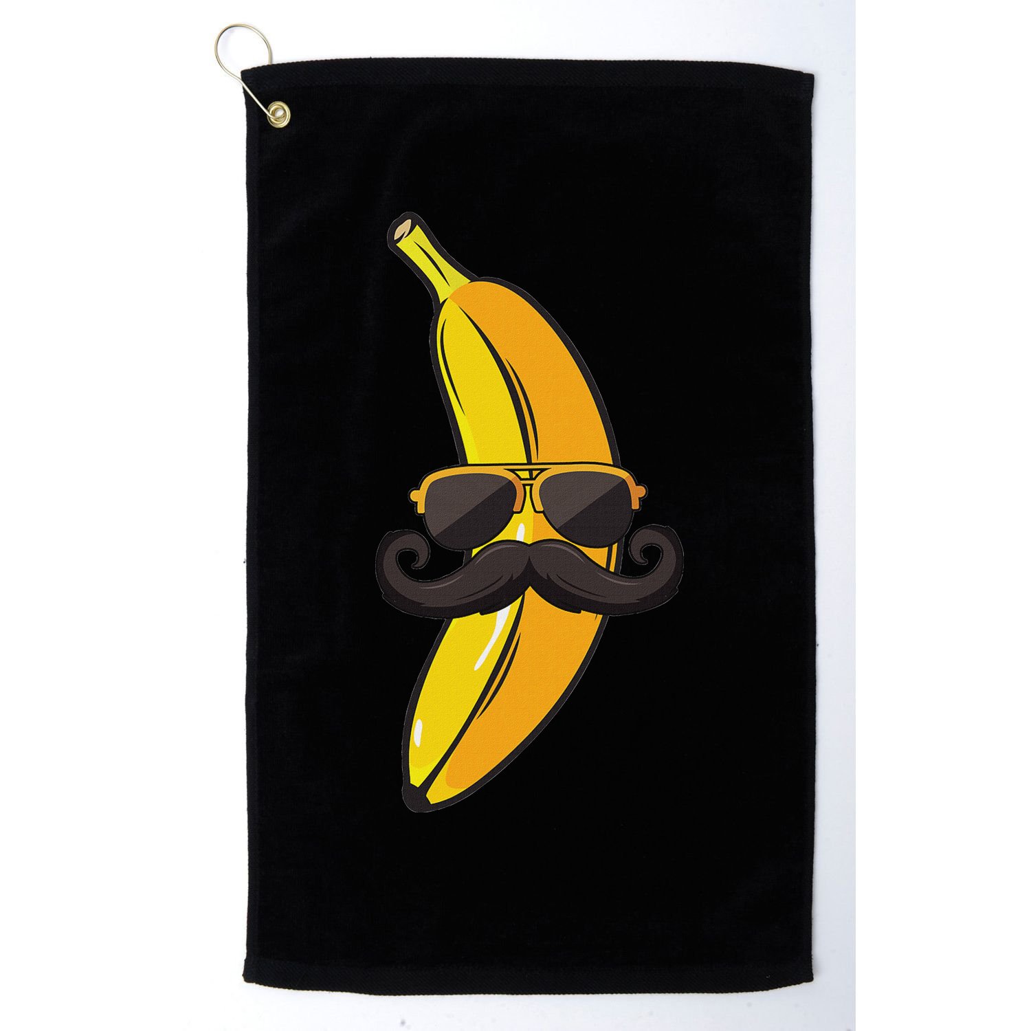 Banana Mustache Sunglasses Face Funny Fruit Cool Banana Golf Towel