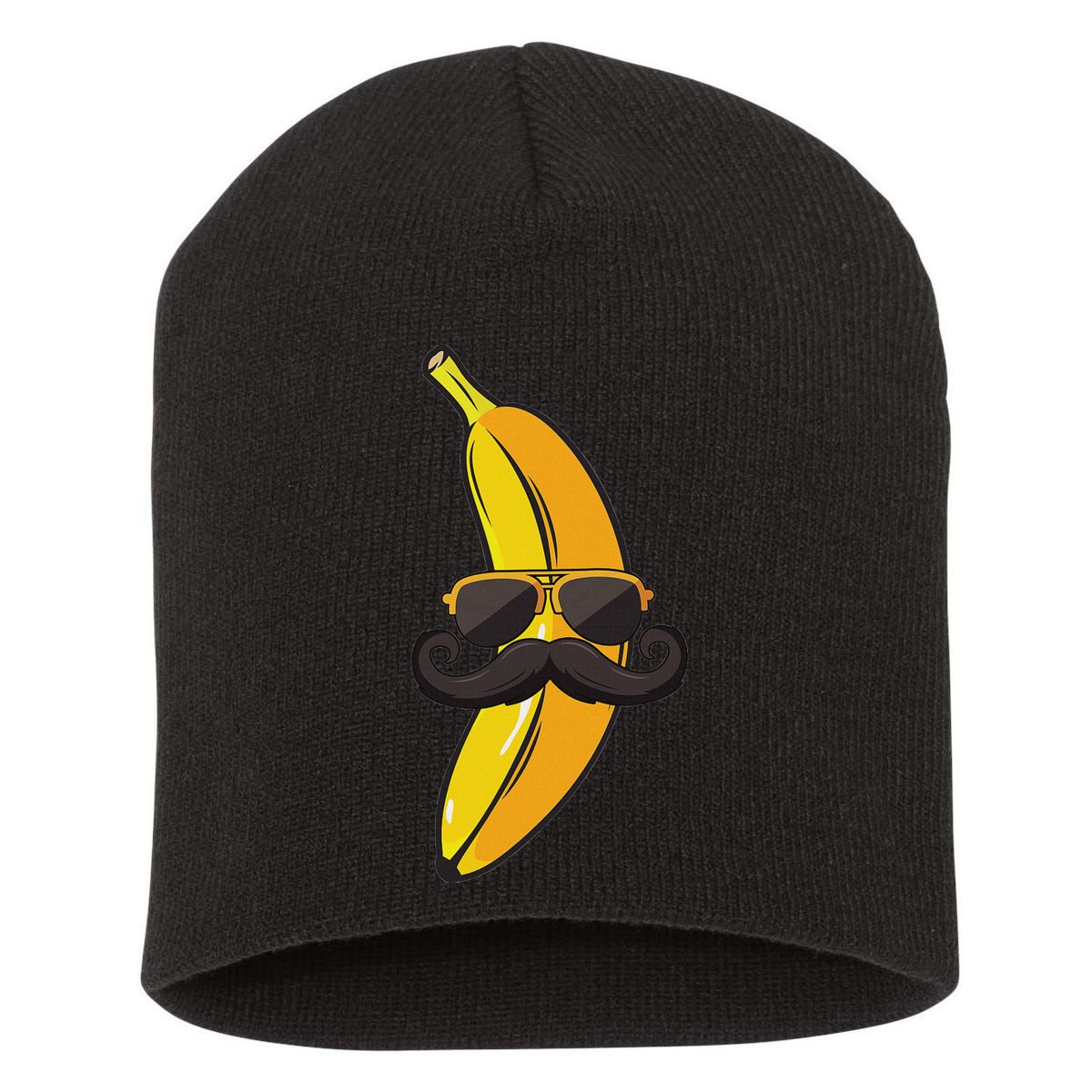 Banana Mustache Sunglasses Face Funny Fruit Cool Banana Short Acrylic Beanie