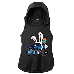 Bunny Monster Truck Bow Tie Cute Easter Boy Toddlers Ladies PosiCharge Tri-Blend Wicking Draft Hoodie Tank