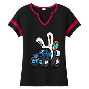 Bunny Monster Truck Bow Tie Cute Easter Boy Toddlers Ladies Halftime Notch Neck Tee