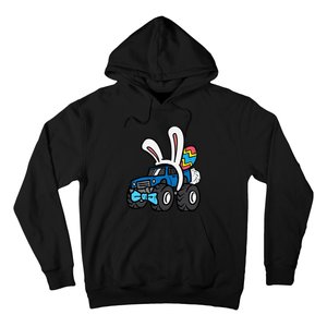 Bunny Monster Truck Bow Tie Cute Easter Boy Toddlers Hoodie