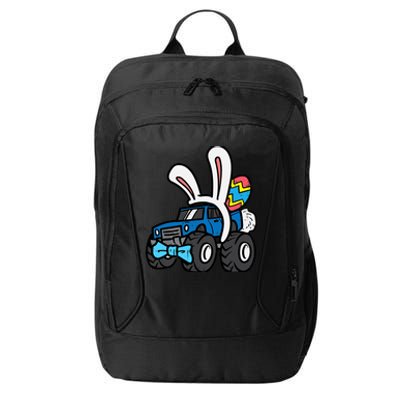 Bunny Monster Truck Bow Tie Cute Easter Boy Toddlers City Backpack