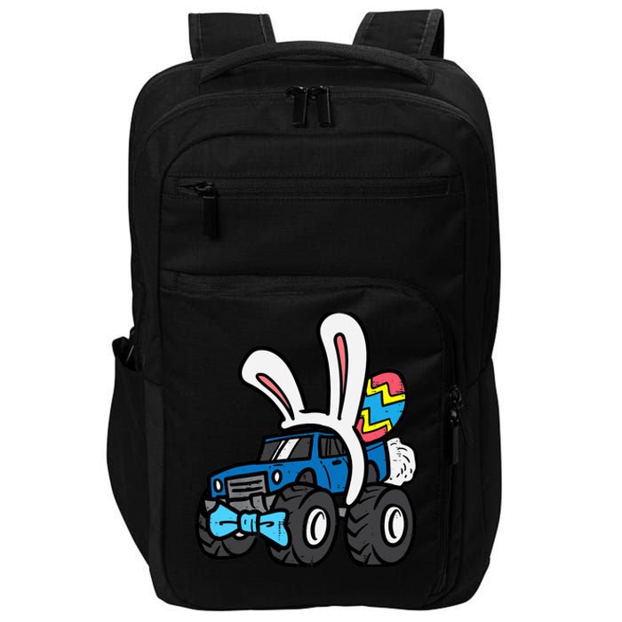 Bunny Monster Truck Bow Tie Cute Easter Boy Toddlers Impact Tech Backpack