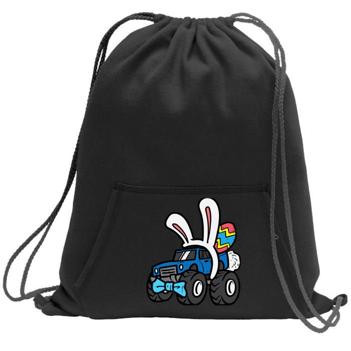 Bunny Monster Truck Bow Tie Cute Easter Boy Toddlers Sweatshirt Cinch Pack Bag