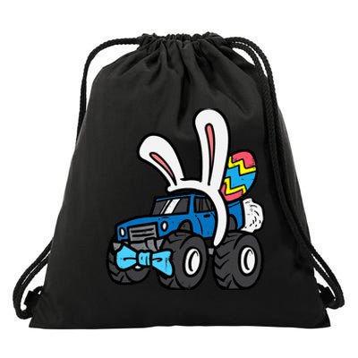 Bunny Monster Truck Bow Tie Cute Easter Boy Toddlers Drawstring Bag