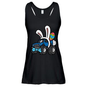 Bunny Monster Truck Bow Tie Cute Easter Boy Toddlers Ladies Essential Flowy Tank