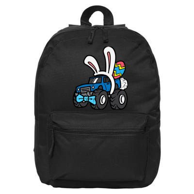 Bunny Monster Truck Bow Tie Cute Easter Boy Toddlers 16 in Basic Backpack