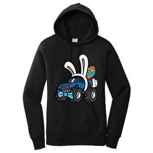 Bunny Monster Truck Bow Tie Cute Easter Boy Toddlers Women's Pullover Hoodie