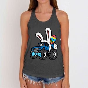 Bunny Monster Truck Bow Tie Cute Easter Boy Toddlers Women's Knotted Racerback Tank