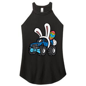 Bunny Monster Truck Bow Tie Cute Easter Boy Toddlers Women's Perfect Tri Rocker Tank